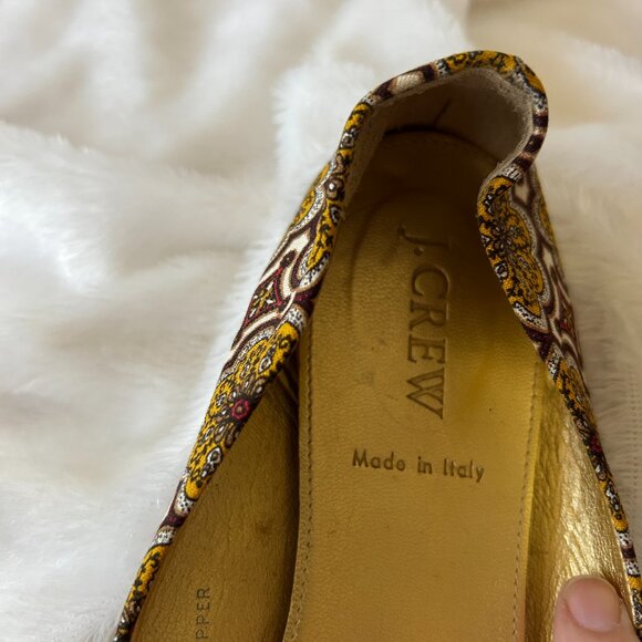 J.Crew Ballet Flats Womens Size 6.5 Brown Patterned Slip On Shoes - Picture 6 of 8